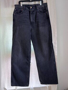 B SIDES Plain High Straight Jeans 30 Black Wash